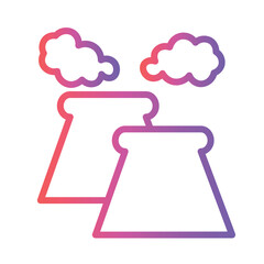 Pollution Air Building Gradient Line Icon