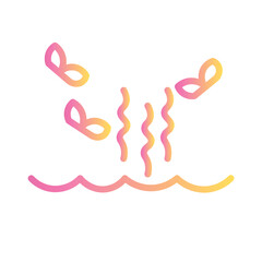 Sewage Water Pollution Gradient Line Icon