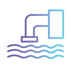 Sewer Waste Ecology Gradient Line Icon
