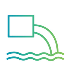 River Sewage Outfall Gradient Line Icon