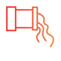 Water Drain Pollution Gradient Line Icon