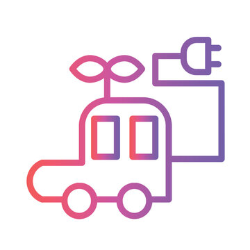 Tree Save Pollution Gradient Line Icon