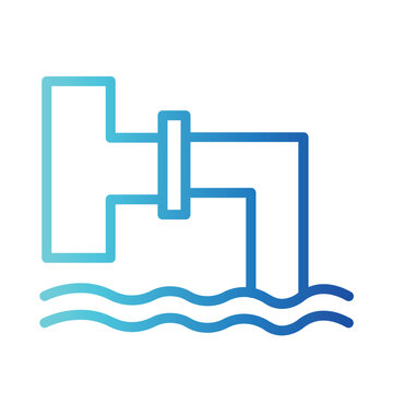 Waste Global Warming Gradient Line Icon