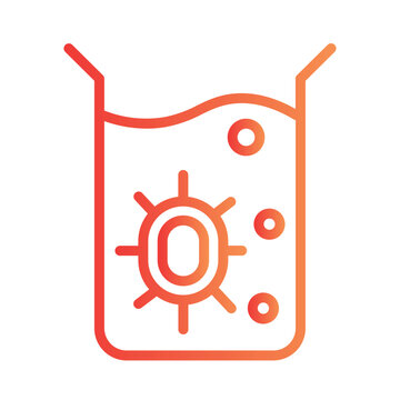 Water Pollution Bacteria Gradient Line Icon