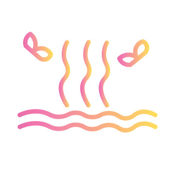 Water Pollution Dump Gradient Line Icon