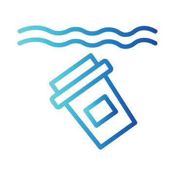 Water Pollution Dump Gradient Line Icon