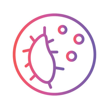 Water Pollution Virus Gradient Line Icon