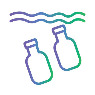 Water Pollution Dump Gradient Line Icon
