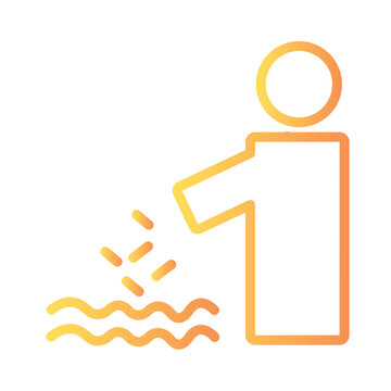 Water Pollution Dump Gradient Line Icon