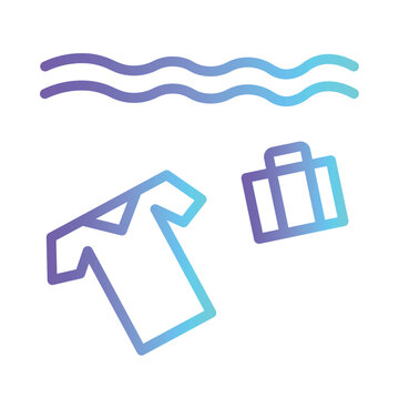 Water Pollution Dump Gradient Line Icon
