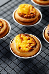 Traditional portuguese cakes or egg tart 