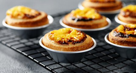 Traditional portuguese cakes or egg tart 