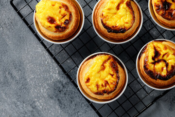 Traditional portuguese cakes or egg tart 