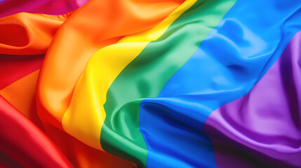 Le drapeau LGBT pour la marche des fiertés. - obrazy, fototapety, plakaty