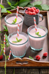 Sweet cocktail prepared from local fruits and milk.