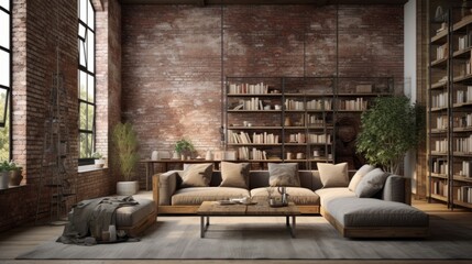 A chic and minimalist loft with exposed brick walls for a modern look