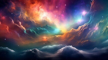 A digital painting of a cosmic hyper space scene