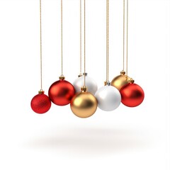 Obraz premium Christmas balls isolated on white background. Xmas decoration baubles
