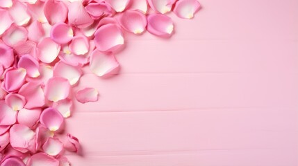 Fototapeta na wymiar A romantic pink background with rose petals