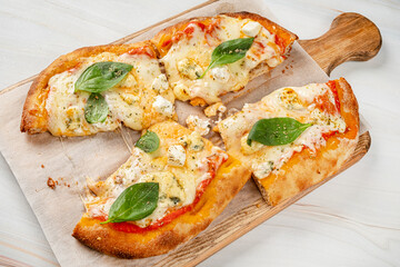 tasty pizza on the board