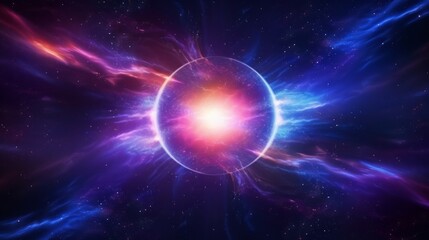 Fototapeta premium Cosmic hyper space warp with vibrant celestial bodies