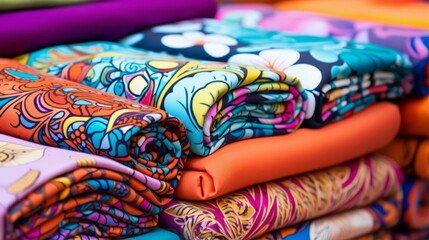 Creative and colorful fabric and textile design