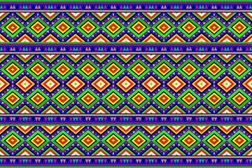 Traditional ethnic fabric pattern, seamless pattern design for textiles, rugs, wallpaper, clothing, sarong, scarf, batik, wrap, embroidery, print, background, vector illustration. thai fabric