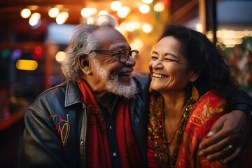 Elderly couple on the streets