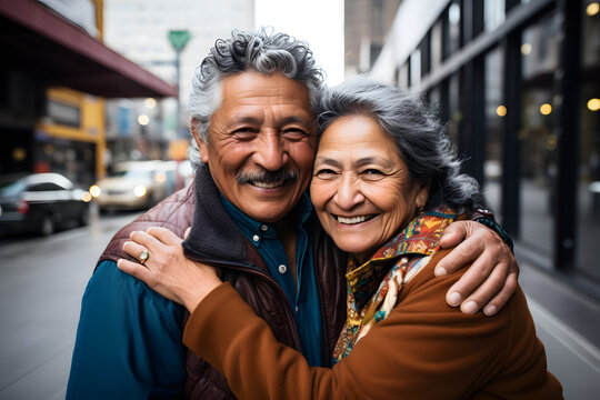 Fototapeta Elderly couple on the streets