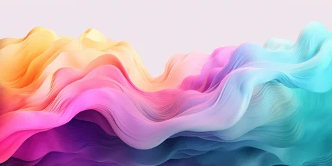 Foto op Canvas Abstract pastel colors 3d wave background. Wave banner. Abstract background in soft pastel colors © B-design