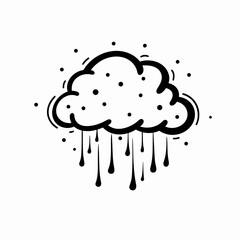 Cloud hand-drawn comic illustration. Cloud. Vector doodle style cartoon illustration