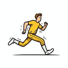 Fototapeta na wymiar Runner hand-drawn illustration. Runner. Vector doodle style cartoon illustration