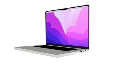 new model slim laptop vector laptop white background