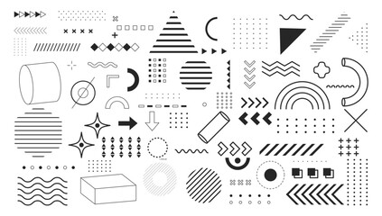 Geometric Memphis Design Minimal Seamless Cover. vector