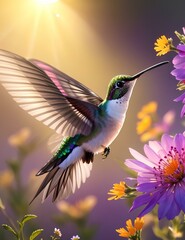 Fototapeta premium hummingbird on flower