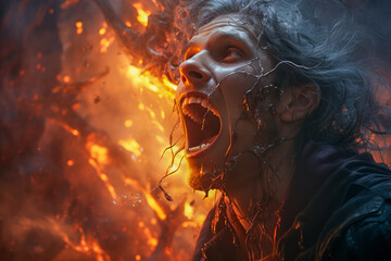 Gruseliger Untoter, Vampir, Zombie, Generative AI