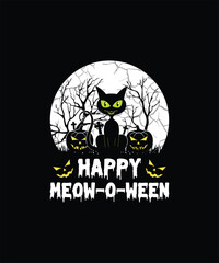 HAPPY MEOW-O-WEEN Pet t shirt design