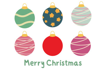 Christmas ornaments, illustration for deco greeting, invitation and card
