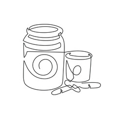 Vector continuous one line pill bottle illustration