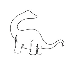 Vector continuous one line dinosaurs illustration