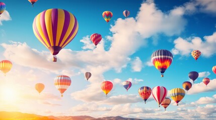 A field of colorful hot air balloons soaring with optimism