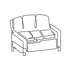 Vector continuous one line sofa illustration