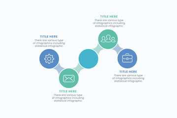 Presentation Business Circle Infographic Template With 4 Step Elements Vector Illustration