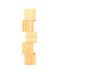 Wooden geometric shapes cube for conceptual design. Business, Education, game. isolated on white background.PNG