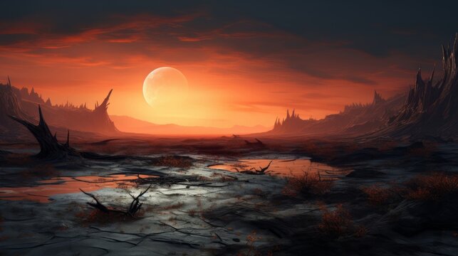 An undefined, surreal landscape with a hint of fantasy