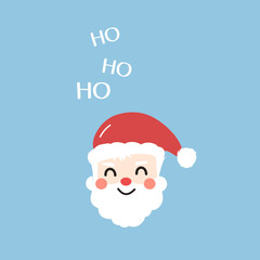 Santa Claus cartoon on blue background vector.