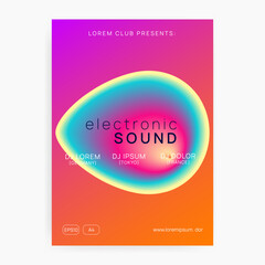 House Banner. Minimal Pattern For Invitation Template. Disco And Carnival Concept. Cool Sound Poster. Wave Art For Presentation. Pink And Blue House Banner