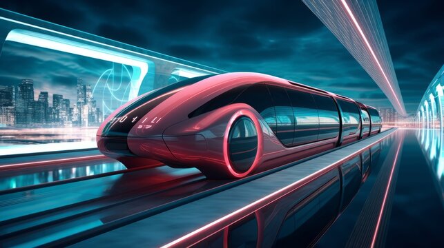A futuristic transportation concept with hyperloop