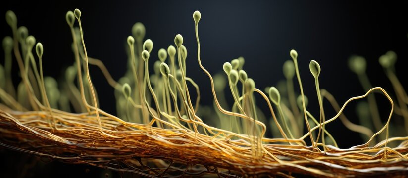 Plant stem structure captured in a microscopic image With copyspace for text