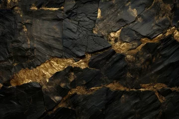Deurstickers Black gold's crude, rugged texture holds stories of millennia past. © Kanisorn